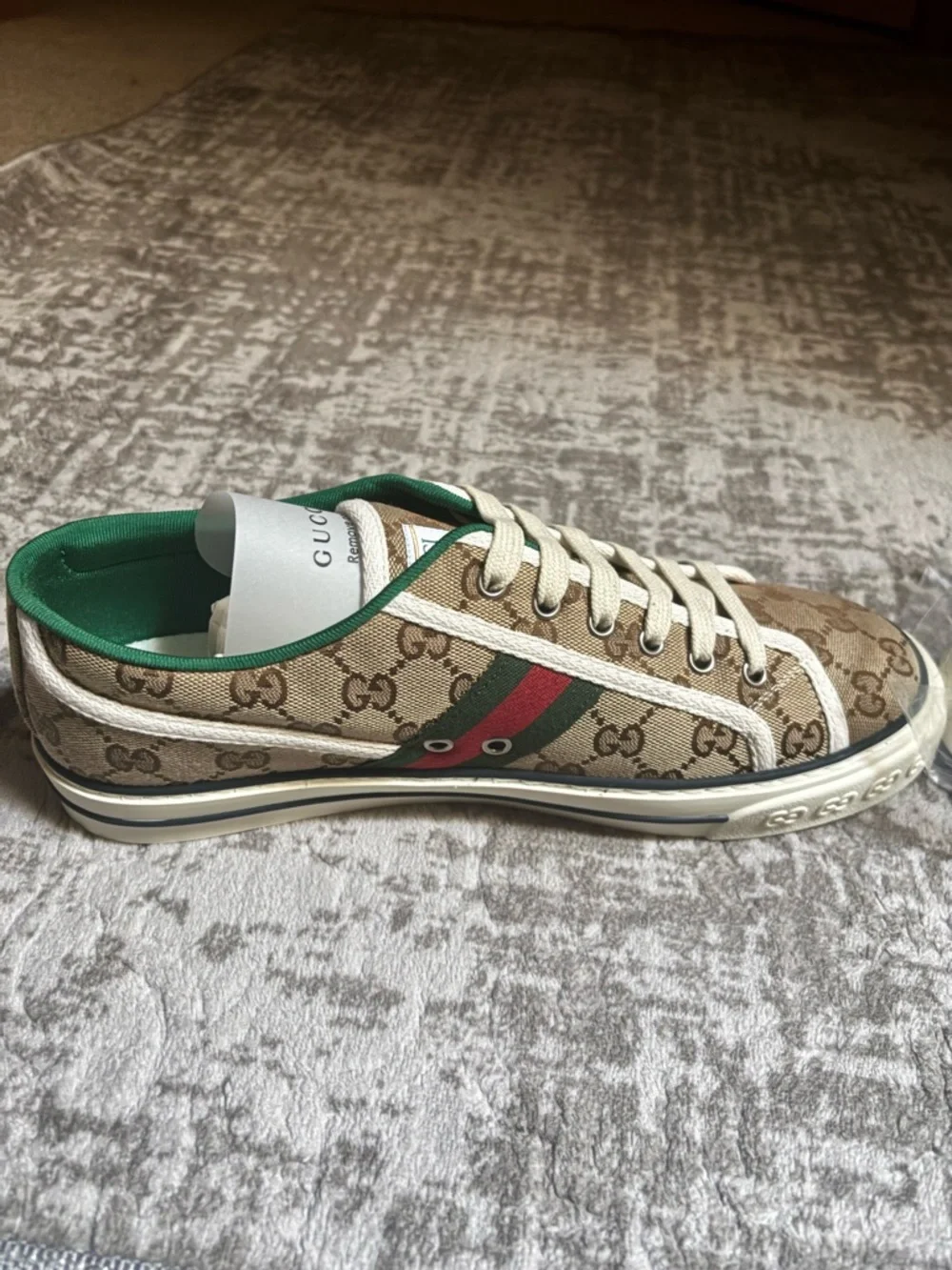 Gucci Tennis 1977 GG Canvas Sneakers Beige/Ebony Men’s 9+ 606111 HVK20 9766